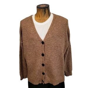 Zara Knit Italian Yarn Men's Cardigan Sweater Brown Size Medium